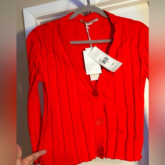 NWT Stella McCartney Wide Rib Knit Cotton Red Top and Midi Skirt Set 42 - Picture 8 of 16